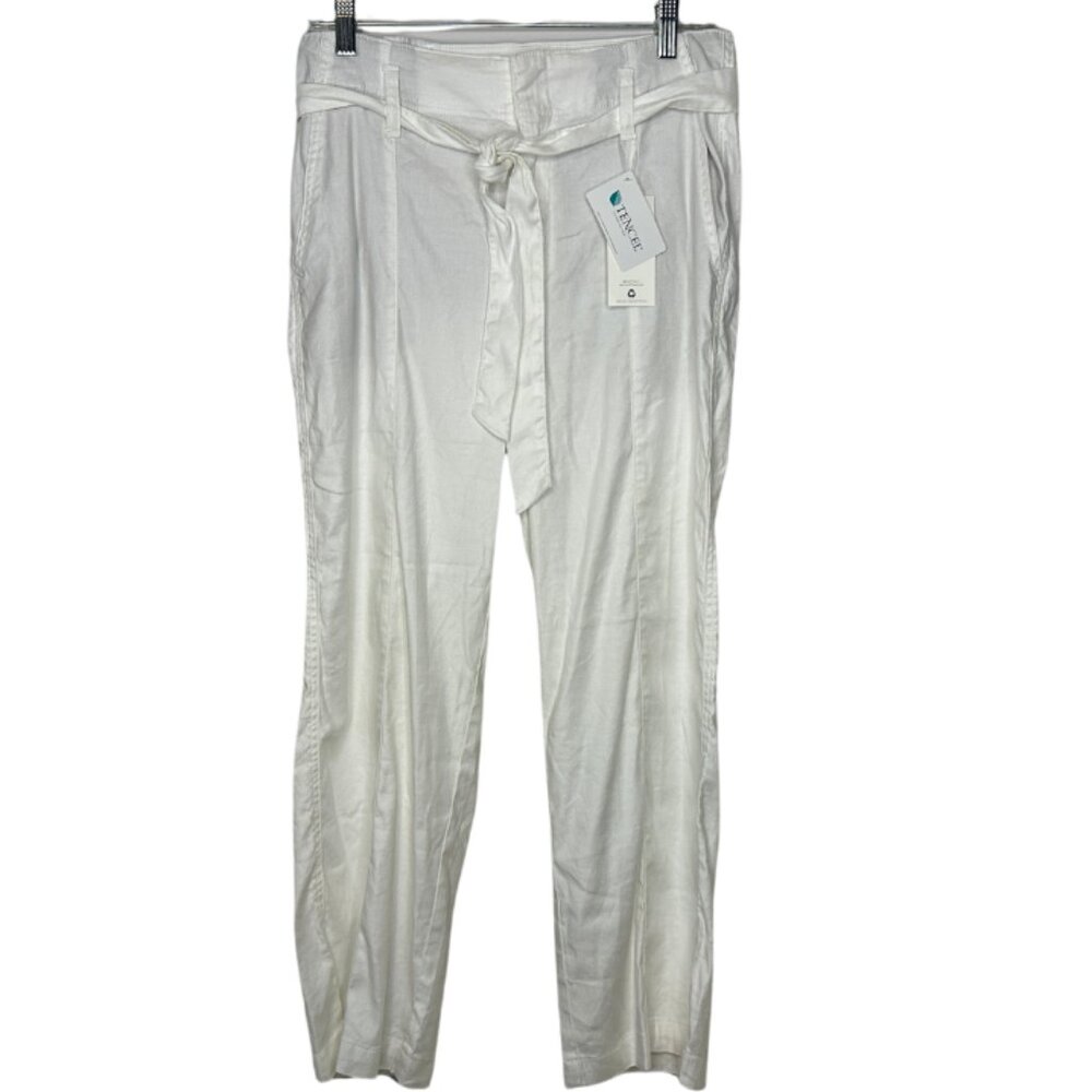 Level 99 White Linen Blend Pants | Evereve NWT